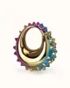 Cora Spike Crescent Top Handle Bag - Multicolor sold by JW PEI