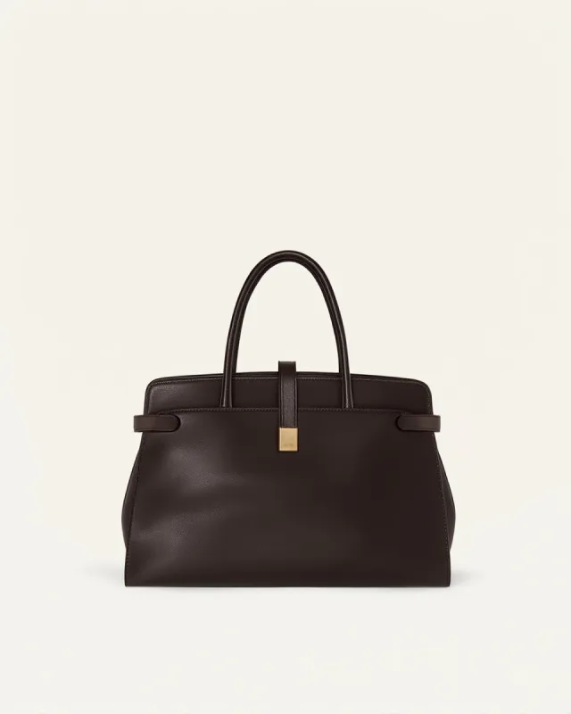 Penelope Clutch with Gold Accent - Brown sold by JW PEI