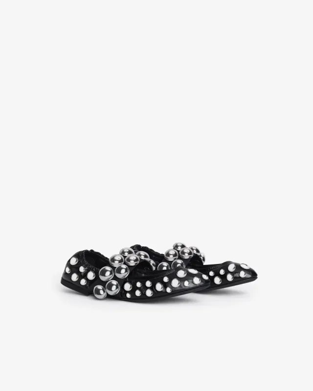 Lydia Studded Ballet Flats - Black sold by JW PEI