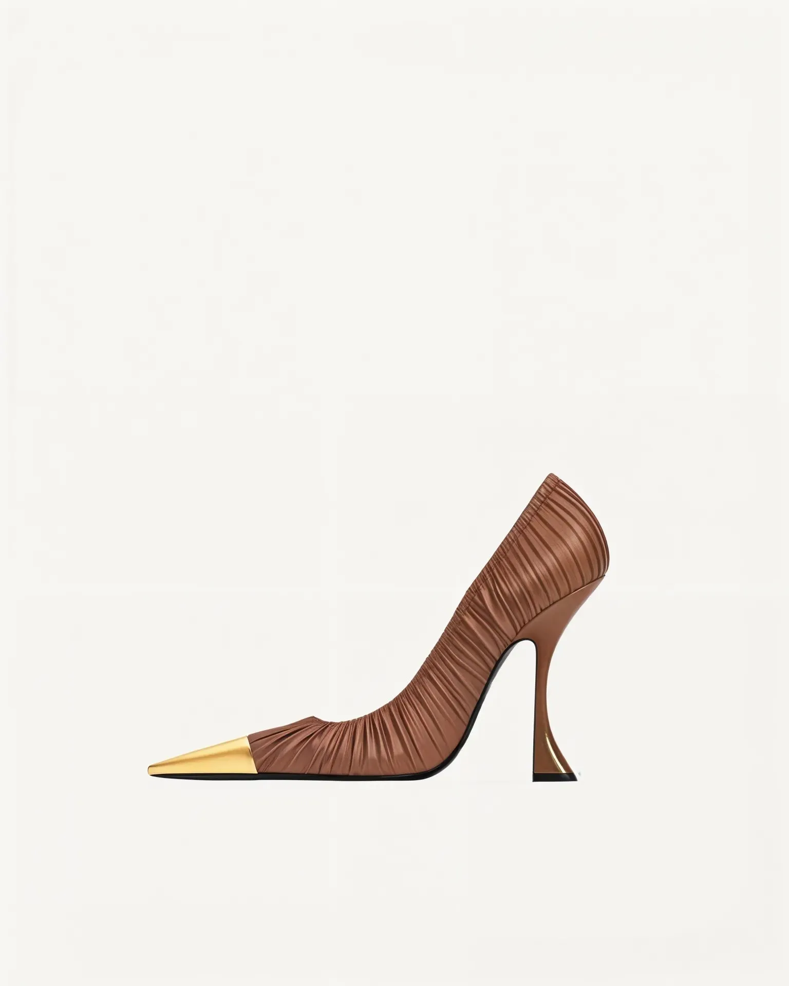 Isabella Ruched Leather Pumps - Brown sold by JW PEI product image thumbnail 2