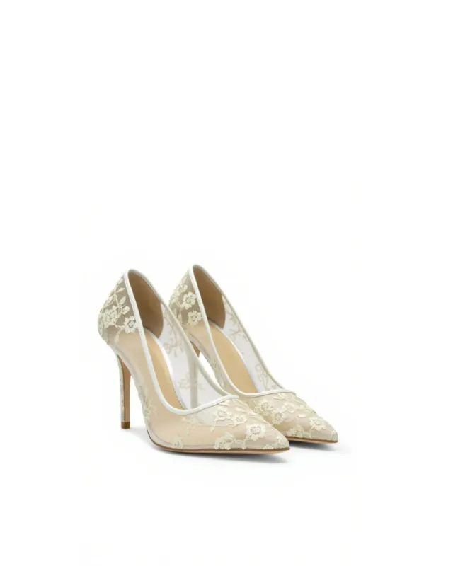 Taylor Lace Mesh Pumps - Beige sold by JW PEI