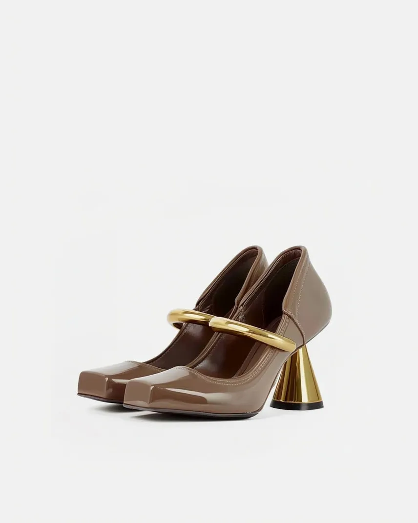 Layla Classic Mary Jane Heels - Brown sold by JW PEI