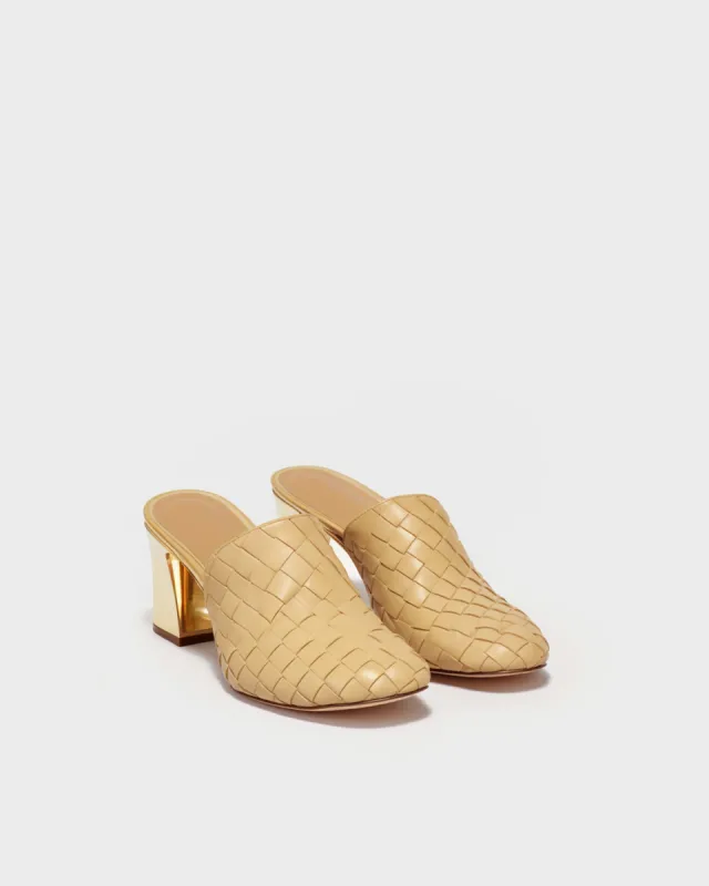 Mia Croc-Embossed Mules - Yellow sold by JW PEI