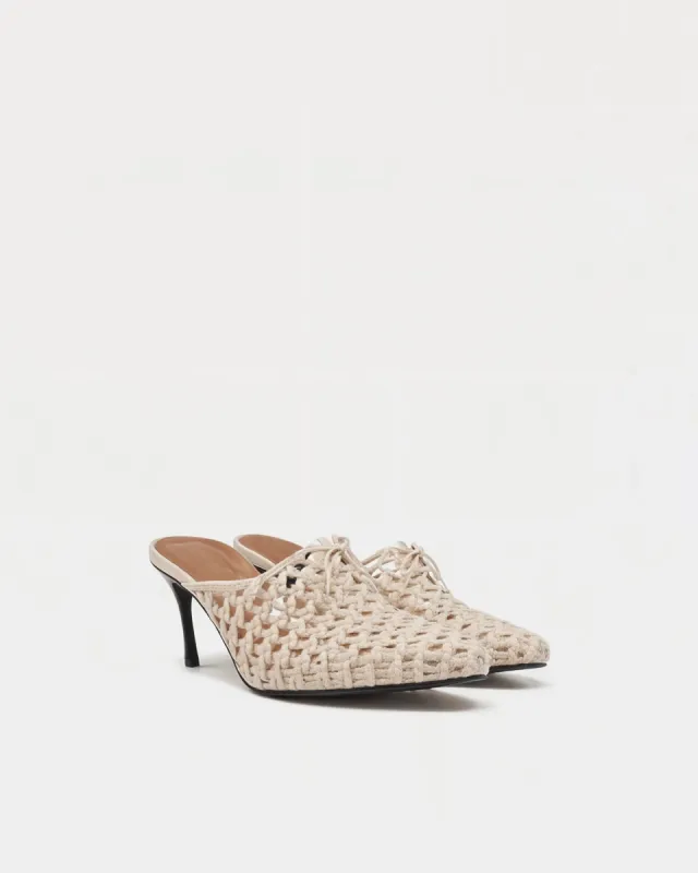Eva Woven Mules - Beige sold by JW PEI
