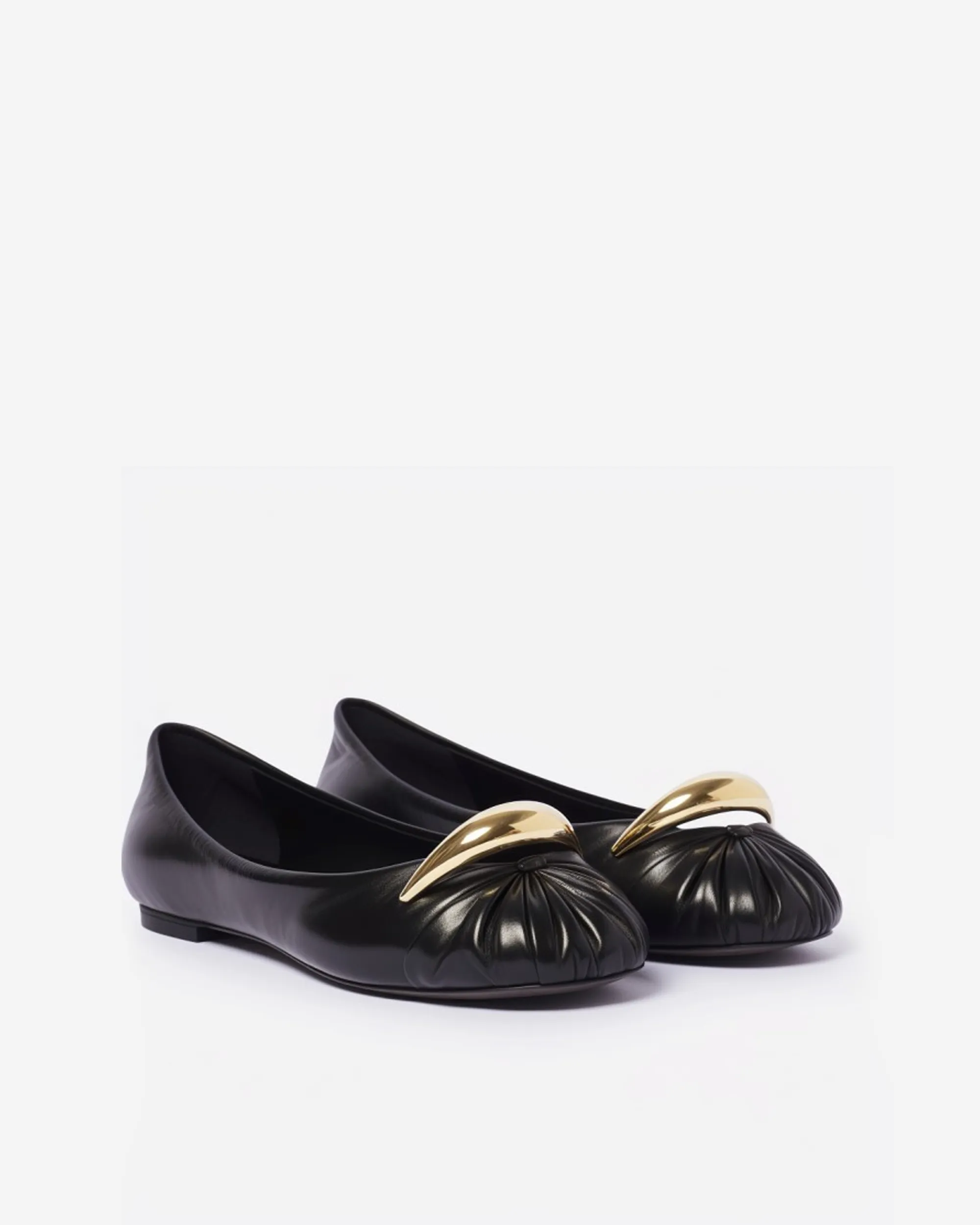 Eva Ballet Flats with Gold Accent - Black sold by JW PEI
