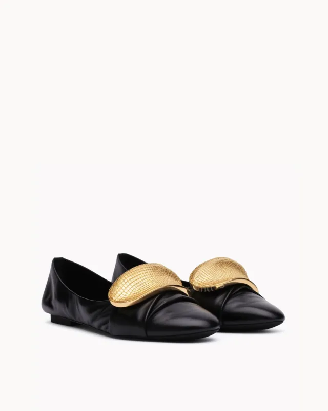 Skylar Ballet Flats with Gold Accent - Black sold by JW PEI