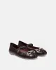 Eloise Gold Ring Detail Flats - Brown sold by JW PEI