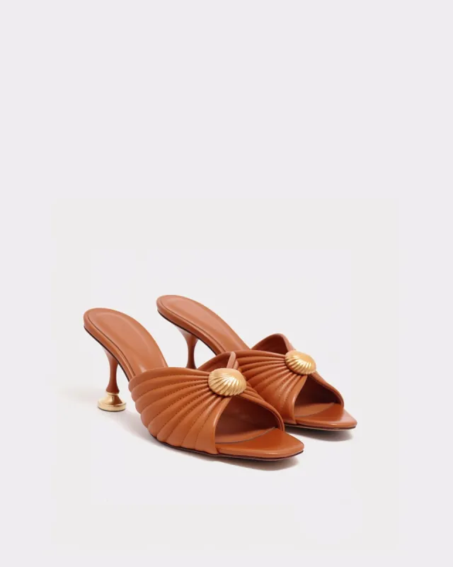 Ella Quilted Mules - Brown sold by JW PEI
