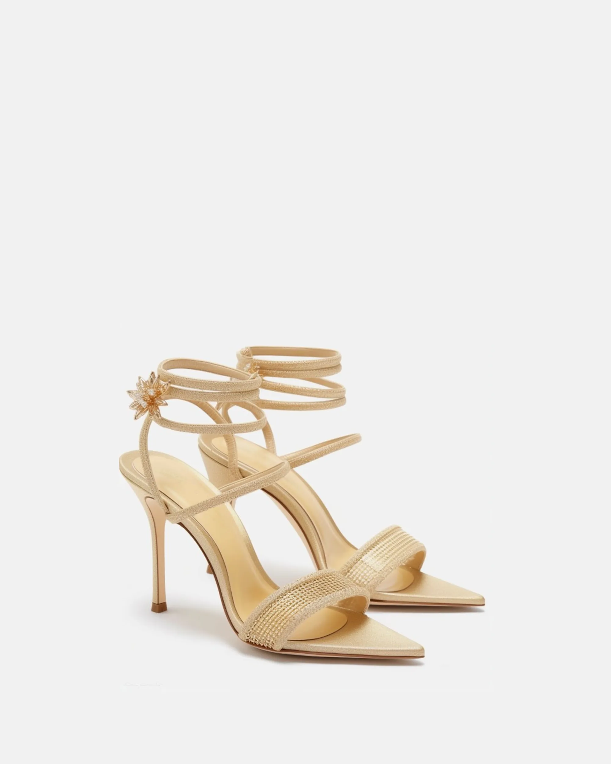Eliza Flower Heels - Gold sold by JW PEI