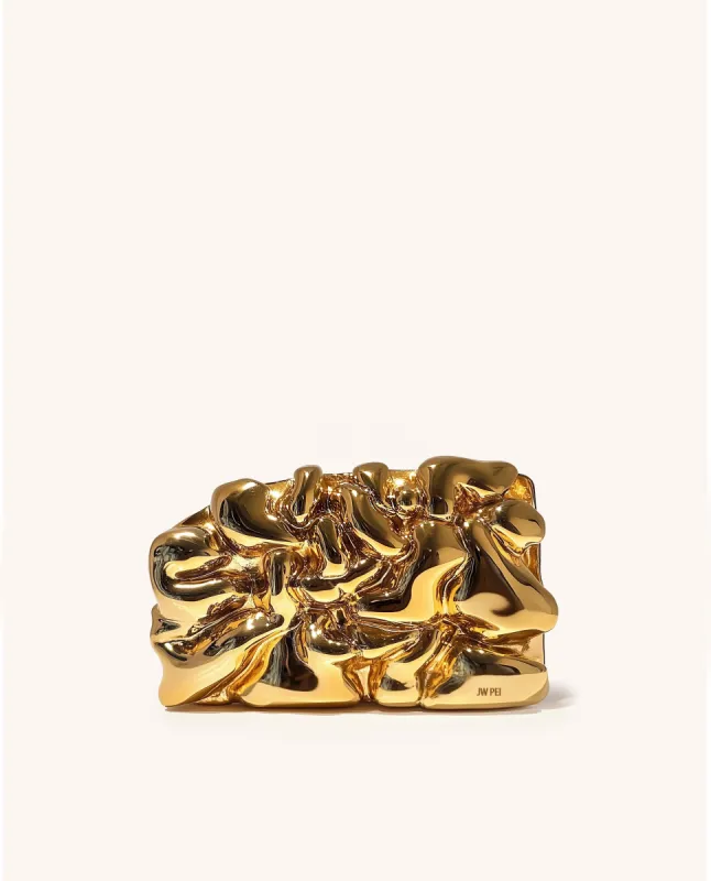Allison Metallic Wavy Clutch - Gold sold by JW PEI