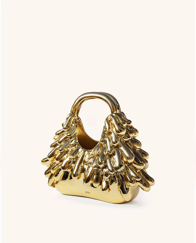 Kinsley Metallic Sculptural Top Handle Bag - Gold sold by JW PEI