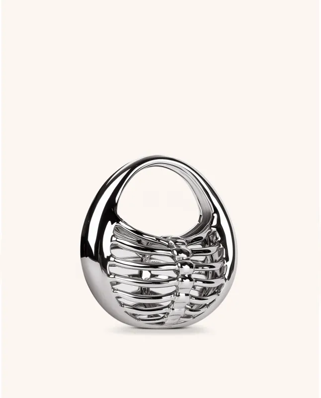 Addison Metallic Sculptural Top Handle Bag - Silver sold by JW PEI