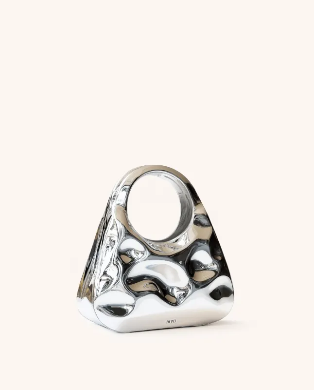 Eliza Crescent Top Handle Bag - Silver sold by JW PEI