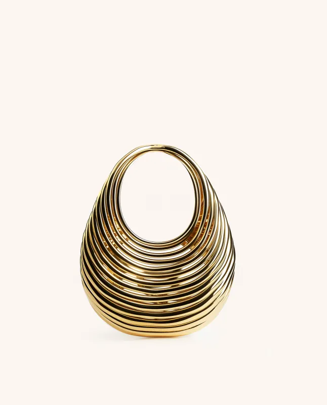 Willow Ribbed Top Handle Bag - Gold sold by JW PEI