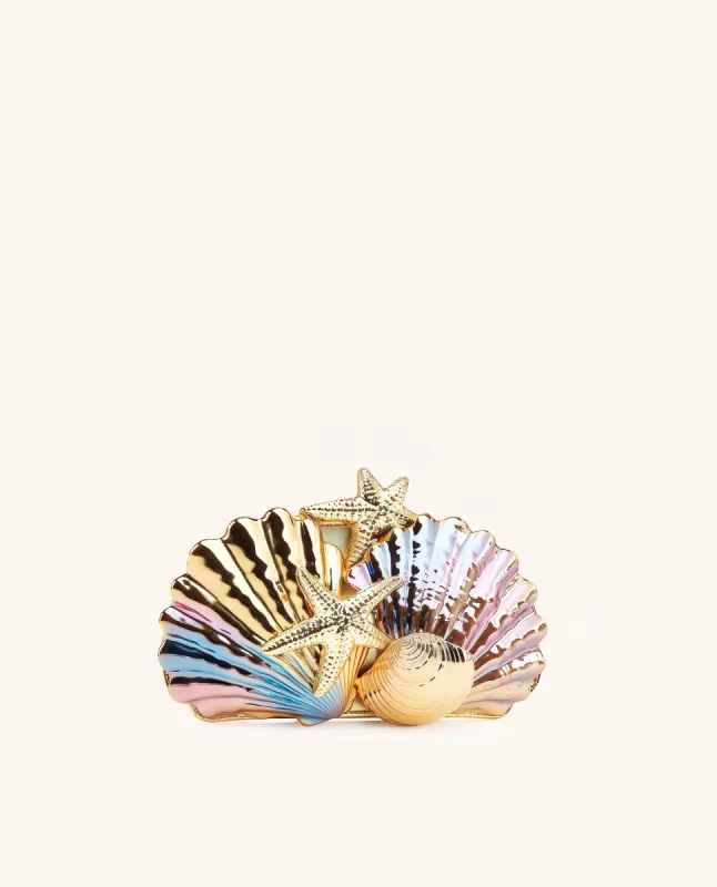Sophia Iridescent Shell Clutch with Starfish - Multicolor sold by JW PEI