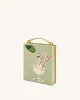 Taya-Wine Glass Pattern Embroidery Book Shape Clutch Bag - Light Green sold by JW PEI
