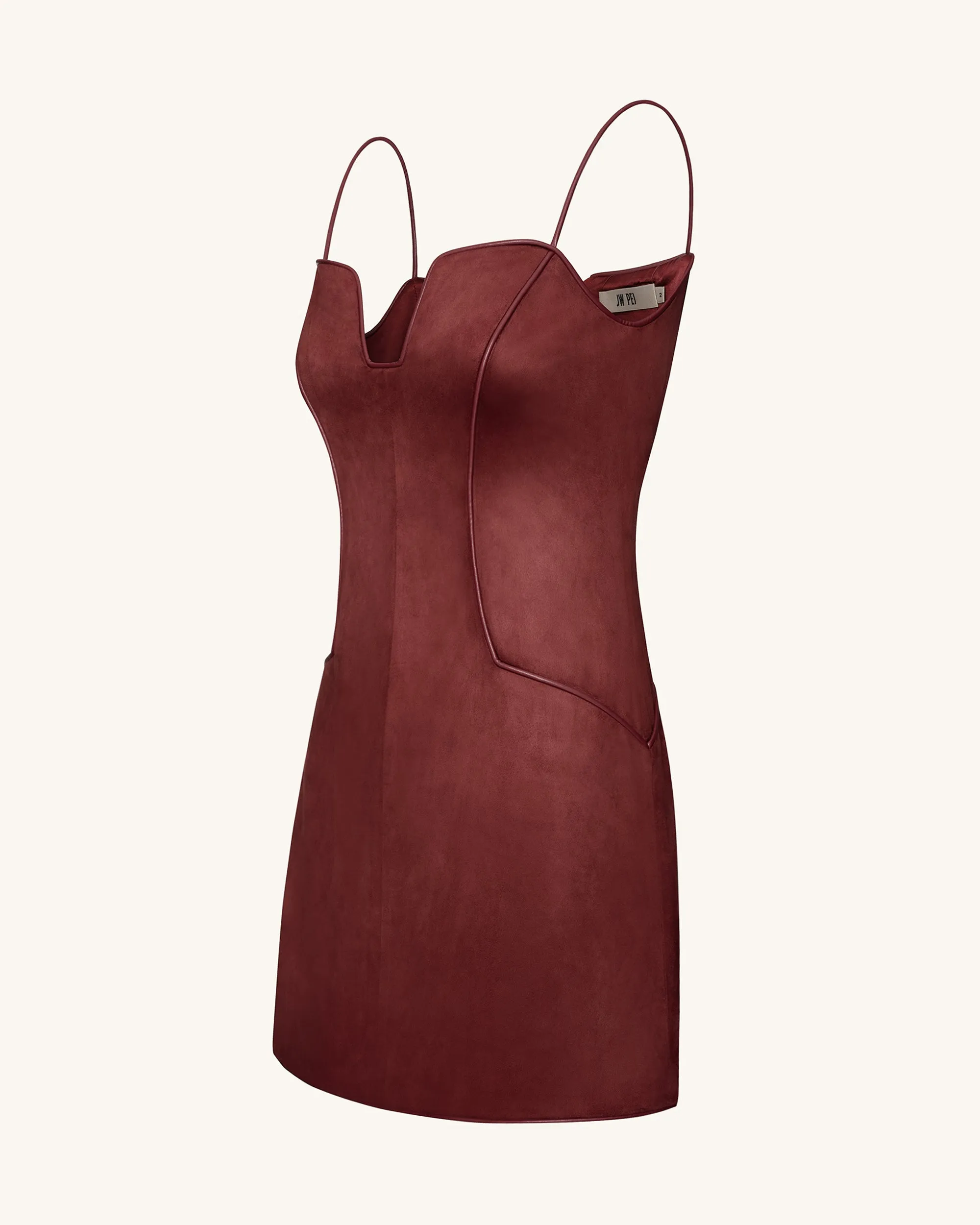 Eva Spaghetti Strap Sueded Dress - Burgundy sold by JW PEI product image thumbnail 2