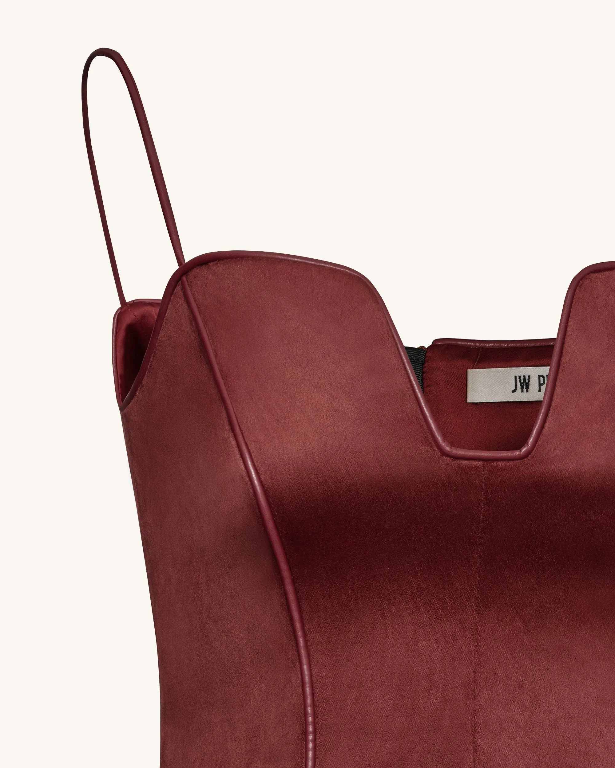 Eva Spaghetti Strap Sueded Dress - Burgundy sold by JW PEI product image thumbnail 4