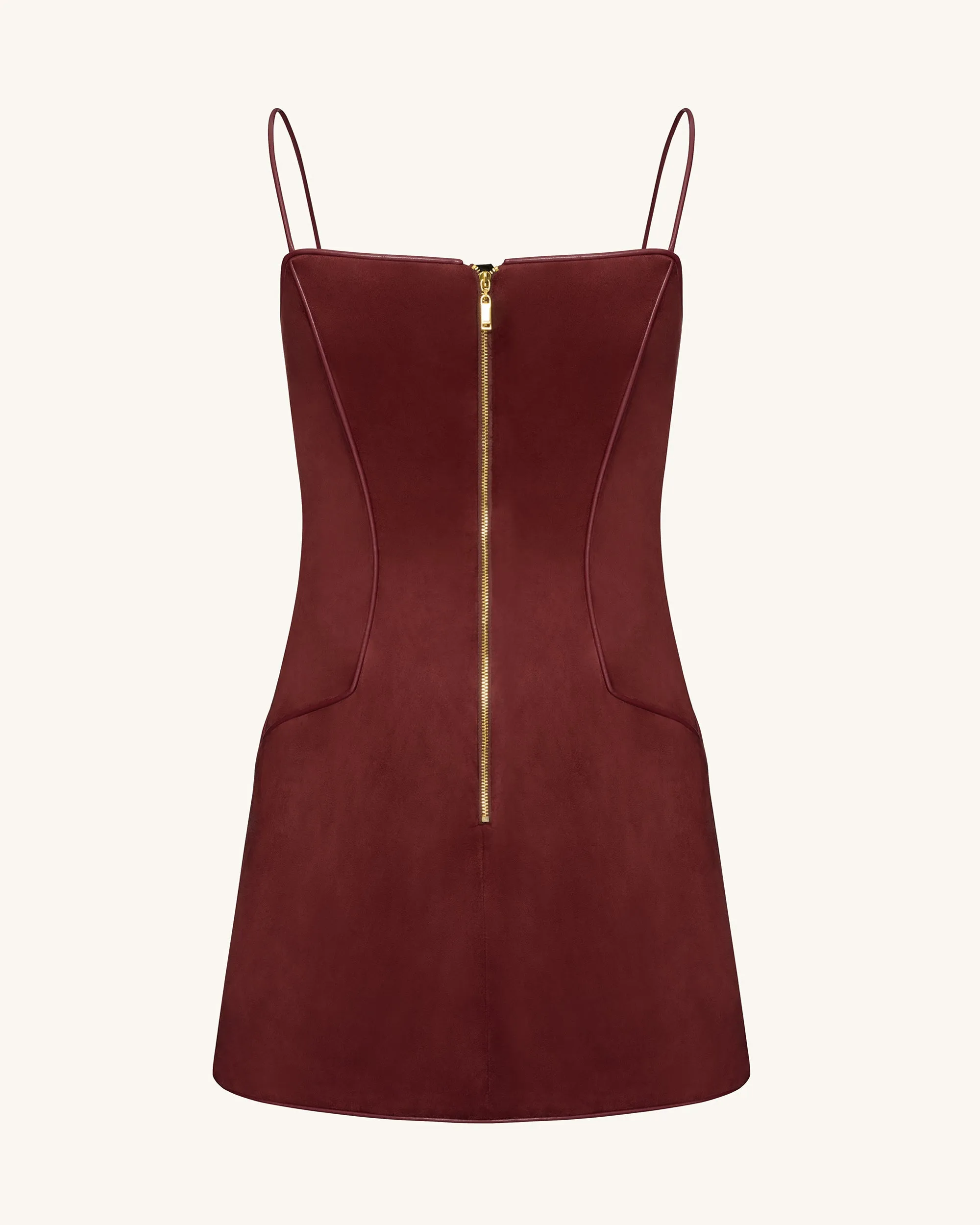 Eva Spaghetti Strap Sueded Dress - Burgundy sold by JW PEI product image thumbnail 3