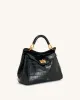 Lucia Classic Top Handbag - Black Croc sold by JW PEI