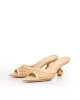 Ava Woven Texture Mule Sandals – Beige sold by JW PEI