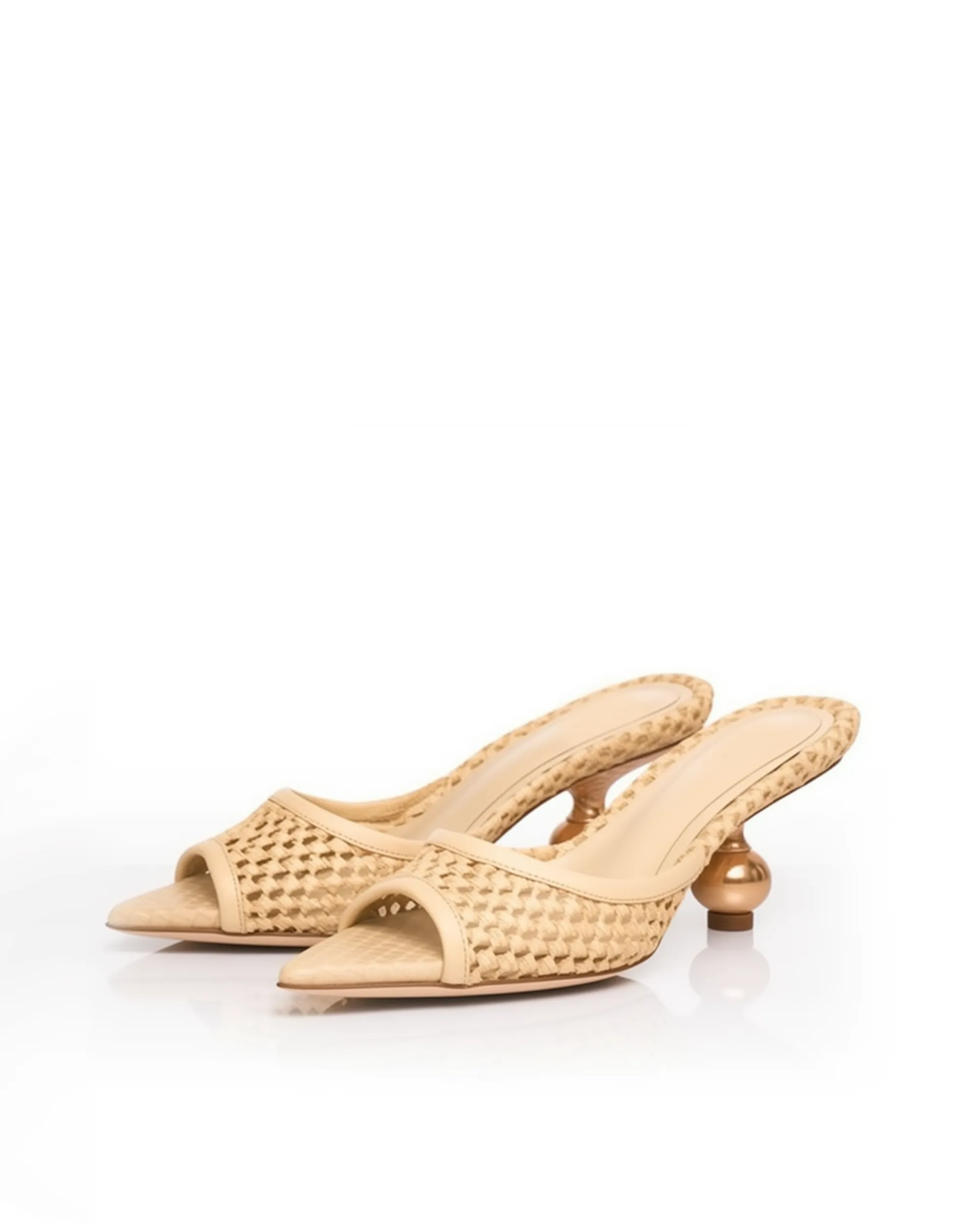 Ava Woven Texture Mule Sandals – Beige sold by JW PEI