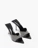 Victoria Rhinestone Slip-On Mules – Black/Silver sold by JW PEI