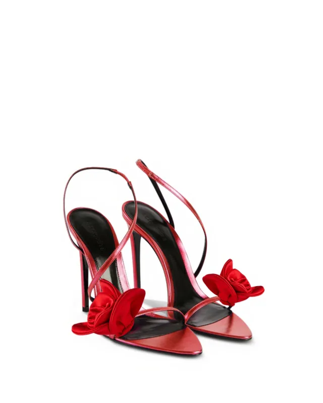Grace Flower Strap Sandals - Red sold by JW PEI