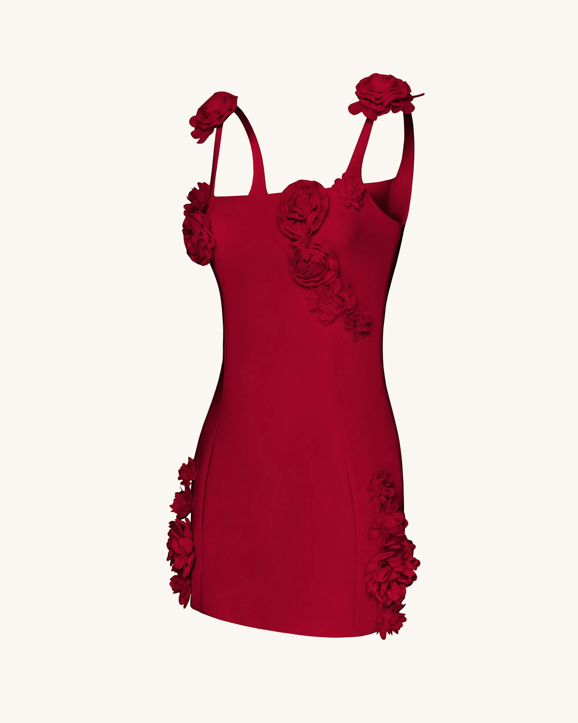 Elaina Pink Rosette Applique Mini Dress - Red sold by JW PEI product image thumbnail 2