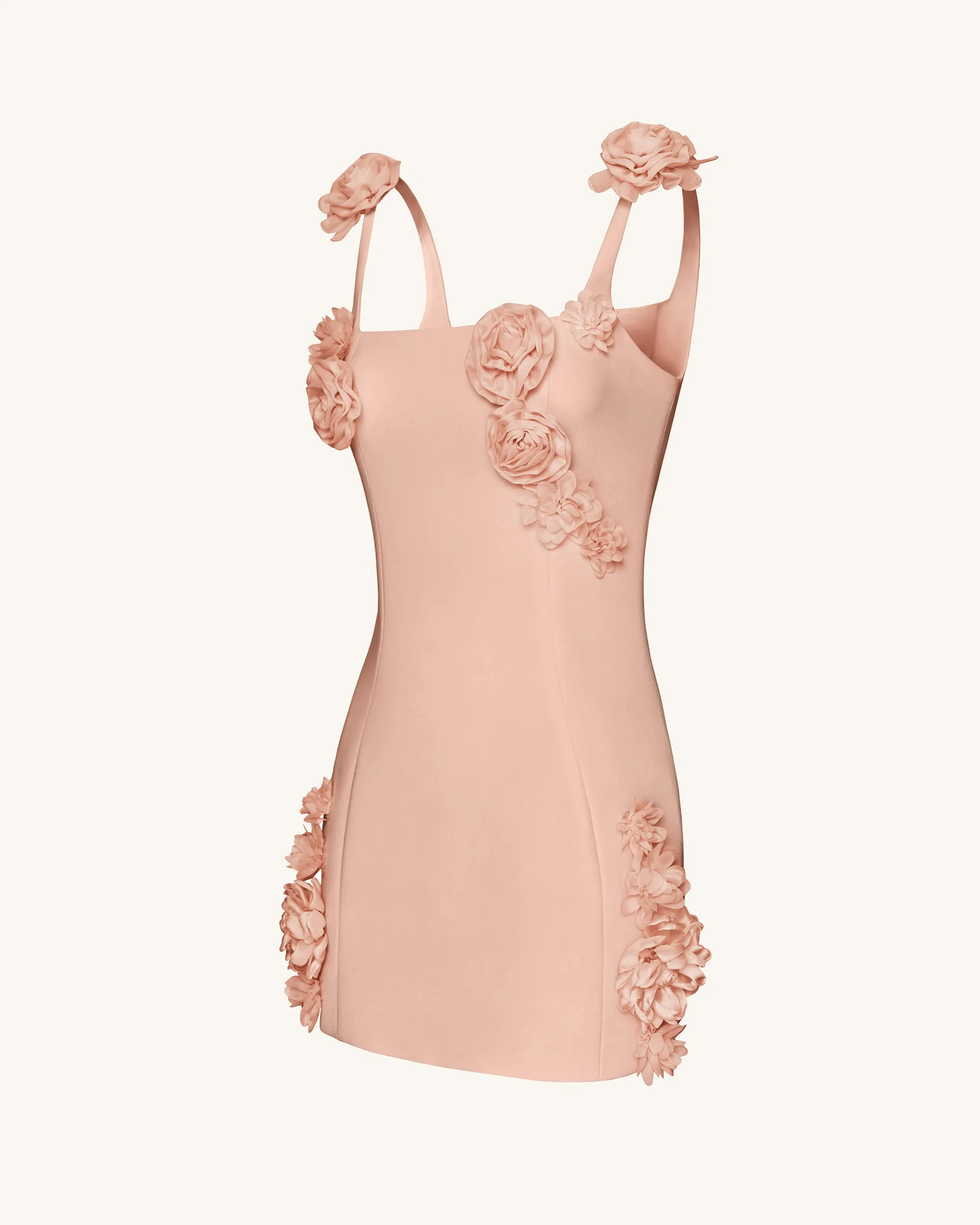 Elaina Pink Rosette Applique Mini Dress - Apricot sold by JW PEI product image thumbnail 2