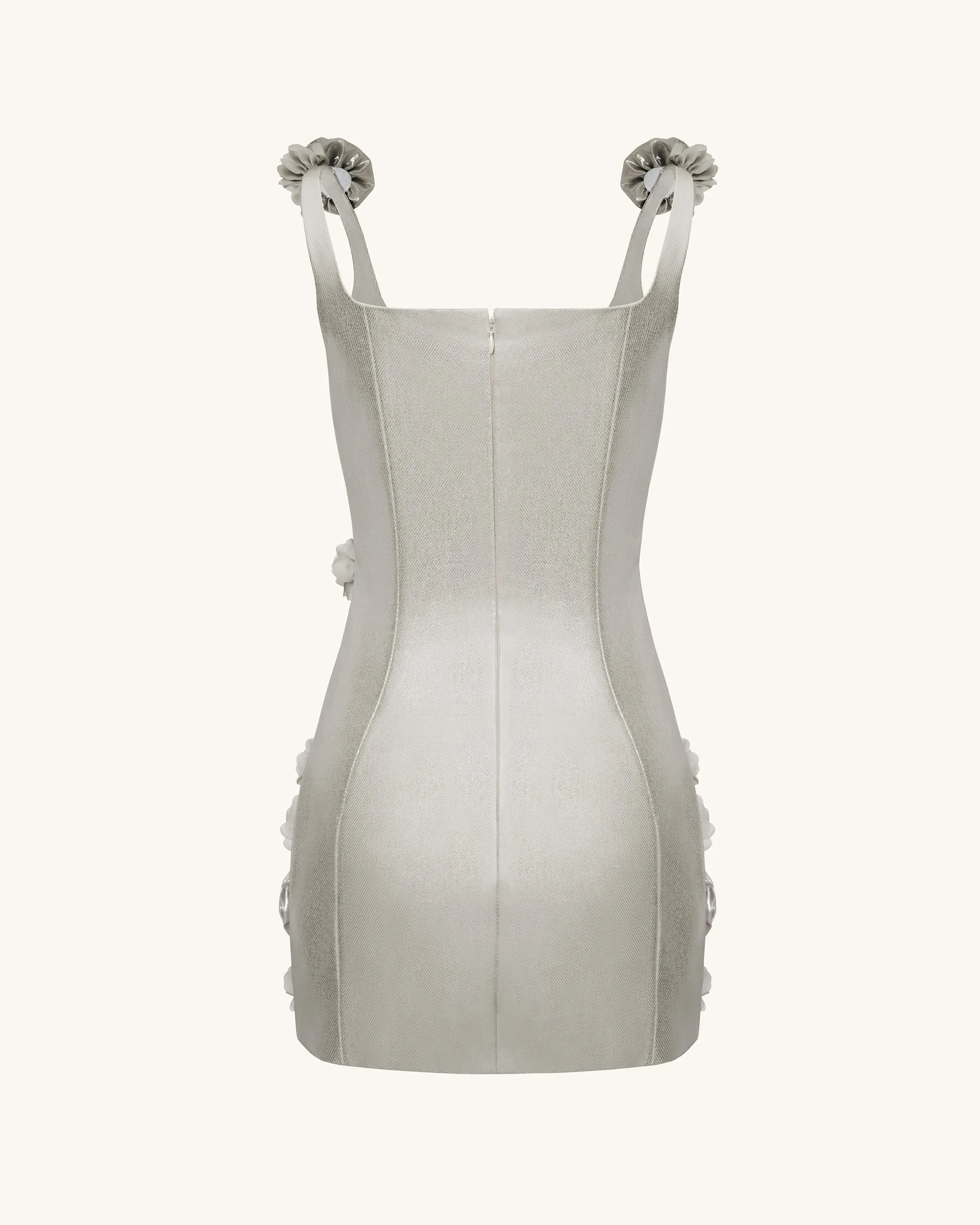 Elaina Pink Rosette Applique Mini Dress - Silver sold by JW PEI product image thumbnail 3