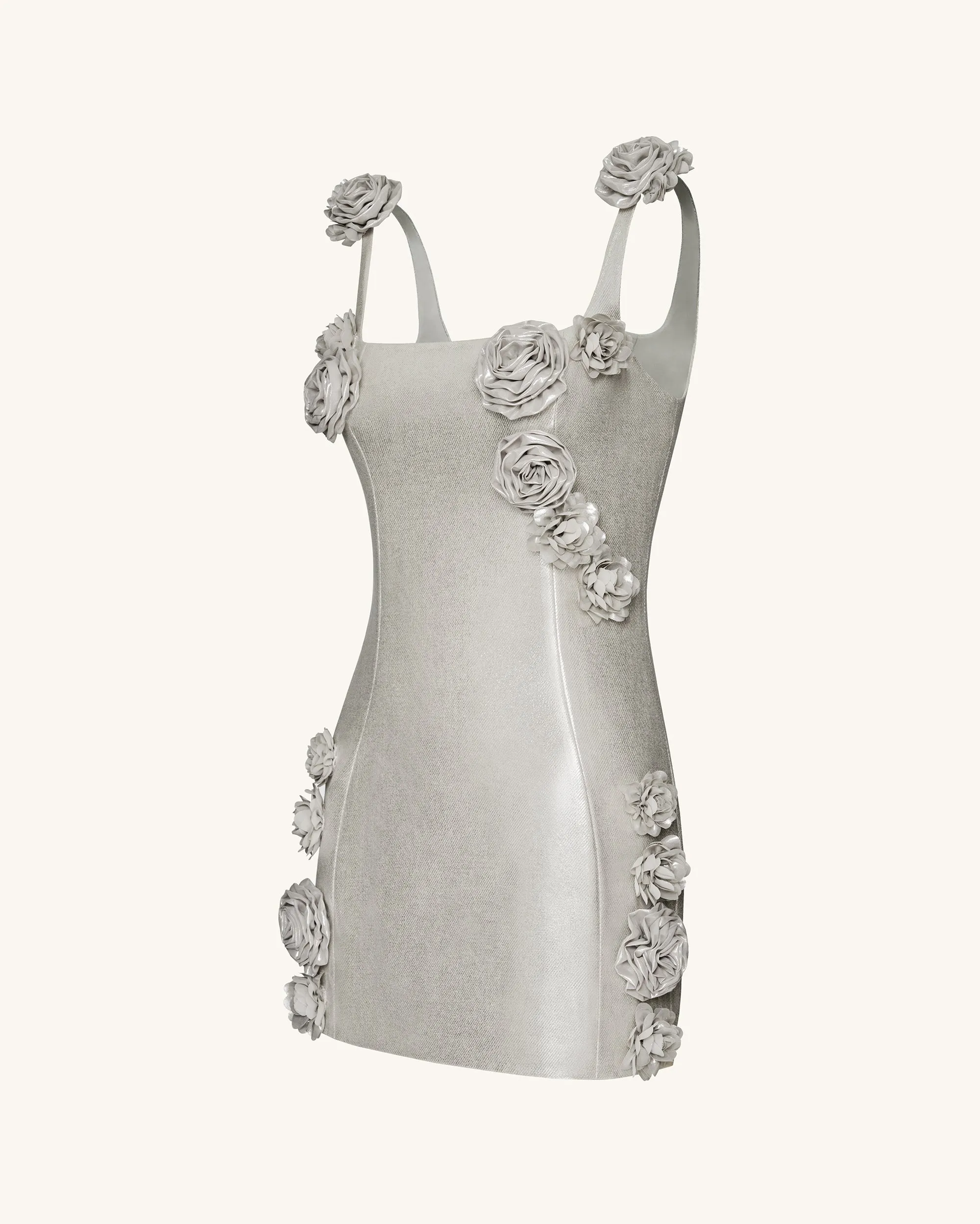 Elaina Pink Rosette Applique Mini Dress - Silver sold by JW PEI product image thumbnail 2