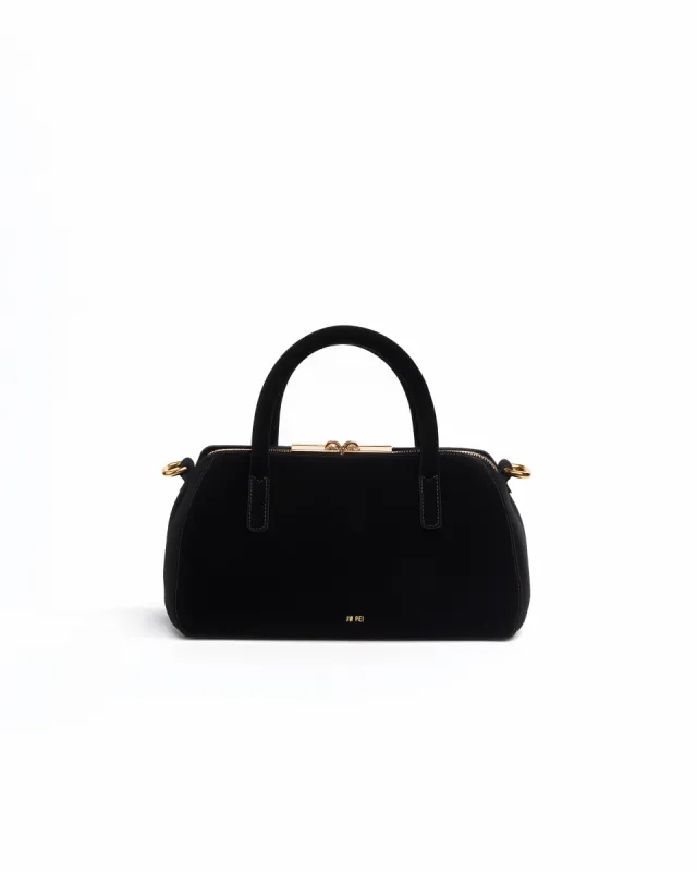 Aaliyah Suede Barrel Bag - Black sold by JW PEI