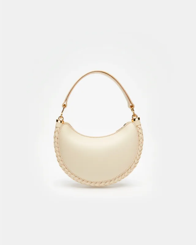Alice Woven Edge Crescent Bag - Beige sold by JW PEI
