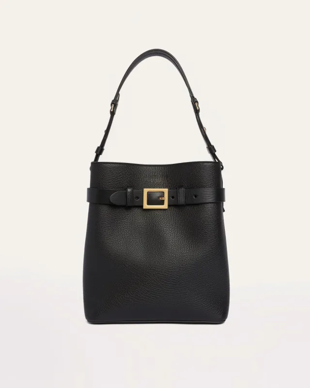 Gianna Bucket Bag with Belt - Black sold by JW PEI
