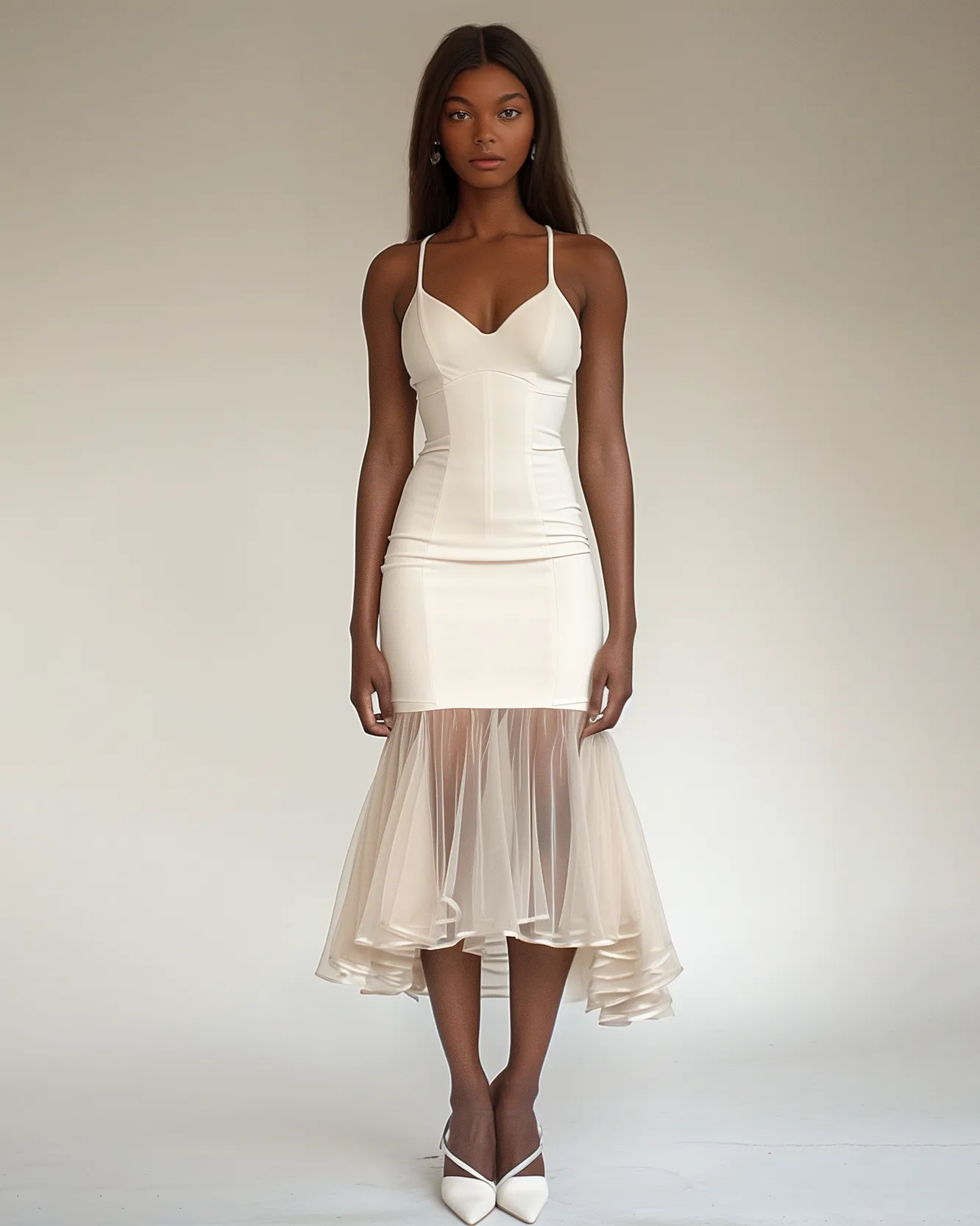 Elena Strap Corset Dress - Ivory sold by JW PEI