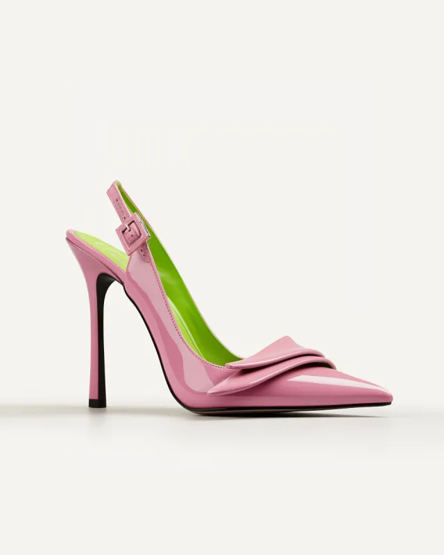 Sophie Slingback Heels with Ruffles - Pink sold by JW PEI