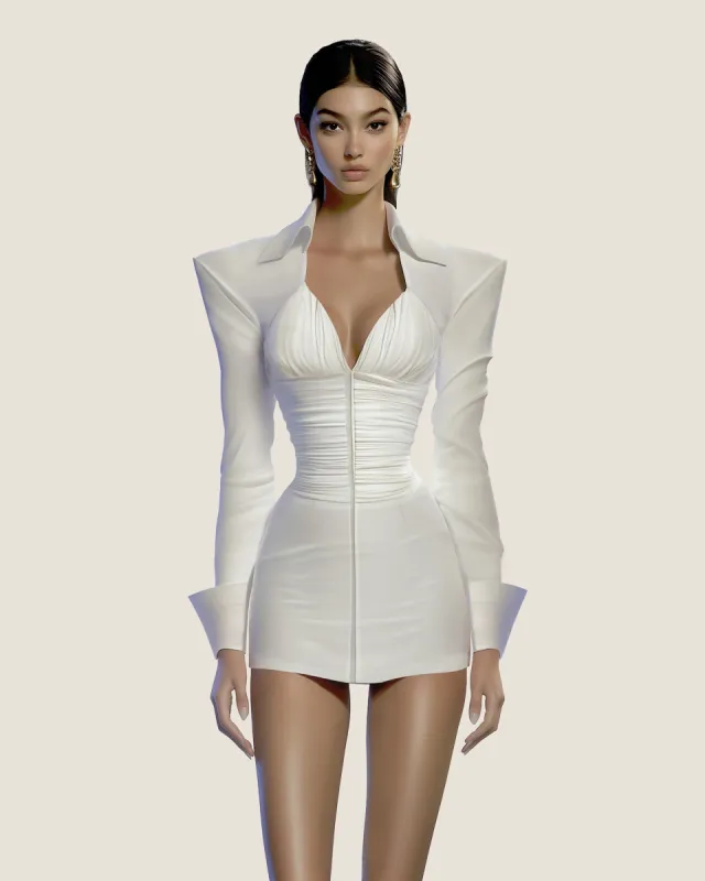 Quinn Elegant Structured Blazer Dress - Ivory sold by JW PEI