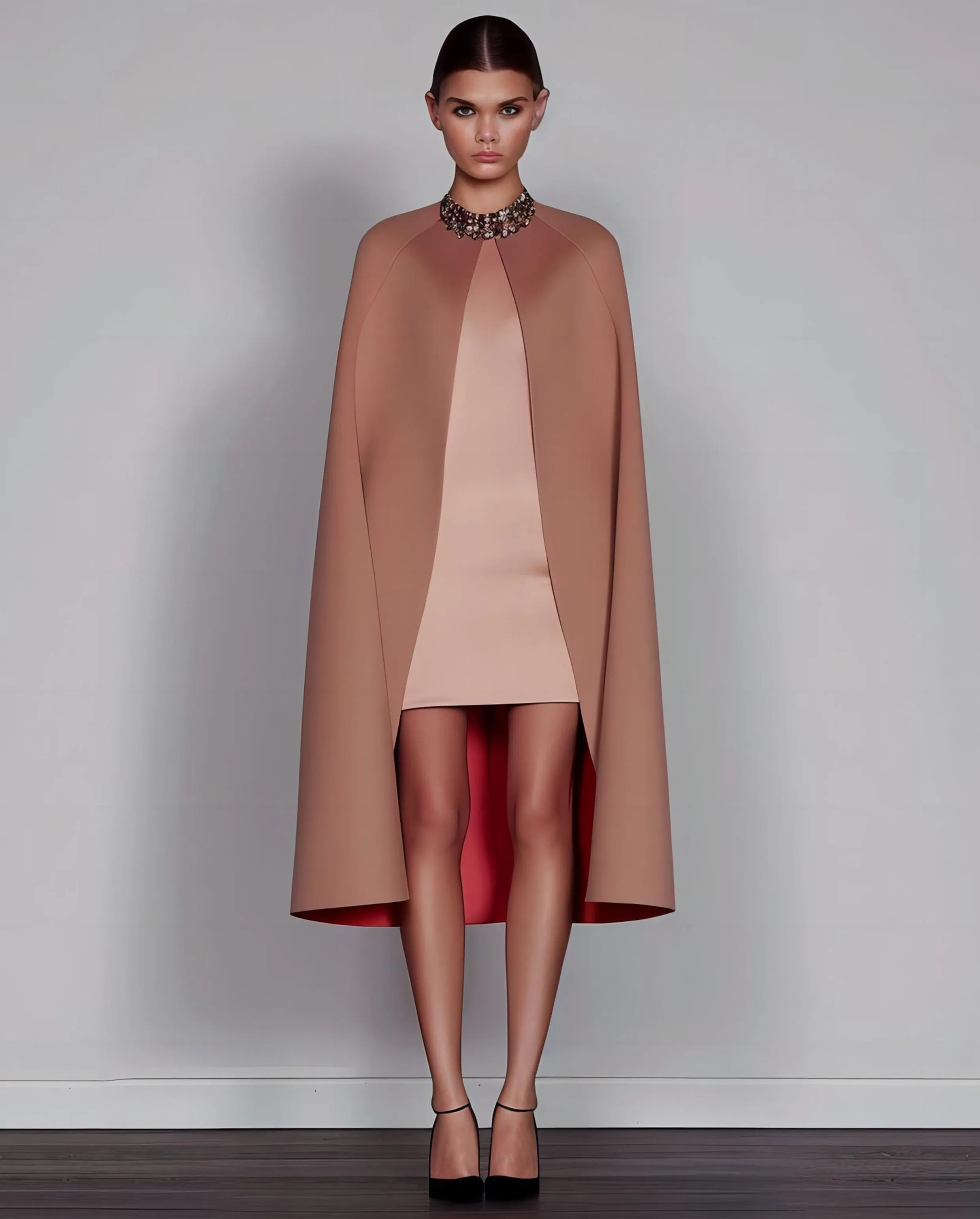 Grace Cape Dress - Nude sold by JW PEI