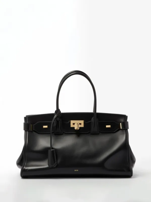 Gianna Large Leather Tote Bag - Black sold by JW PEI