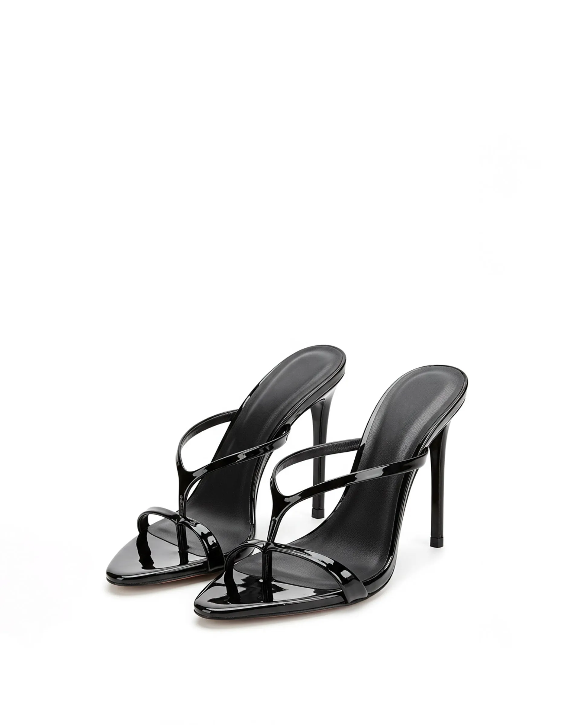 Emilia Patent Stiletto Mules - Black sold by JW PEI