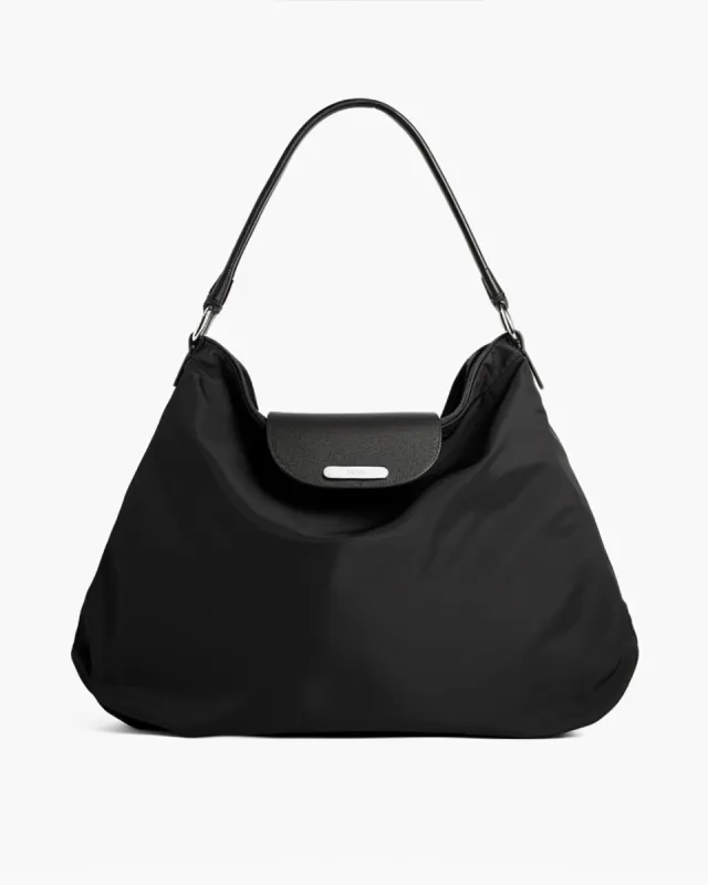 Scarlett Nylon Hobo Bag - Black sold by JW PEI