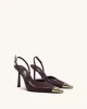 Savannah Gold Tipped Slingback Pumps - Burgundy sold by JW PEI