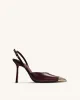 Savannah Gold Tipped Slingback Pumps - Burgundy sold by JW PEI