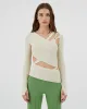 Aaliyah Asymmetrical Cutout Sweater - Ivory sold by JW PEI