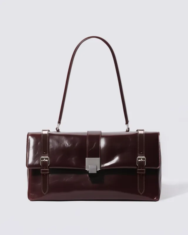 Sophie Structured Shoulder Bag - Burgundy sold by JW PEI