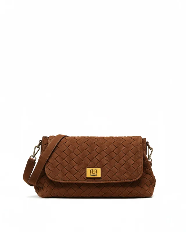 Olivia Woven Crossbody Bag - Brown sold by JW PEI
