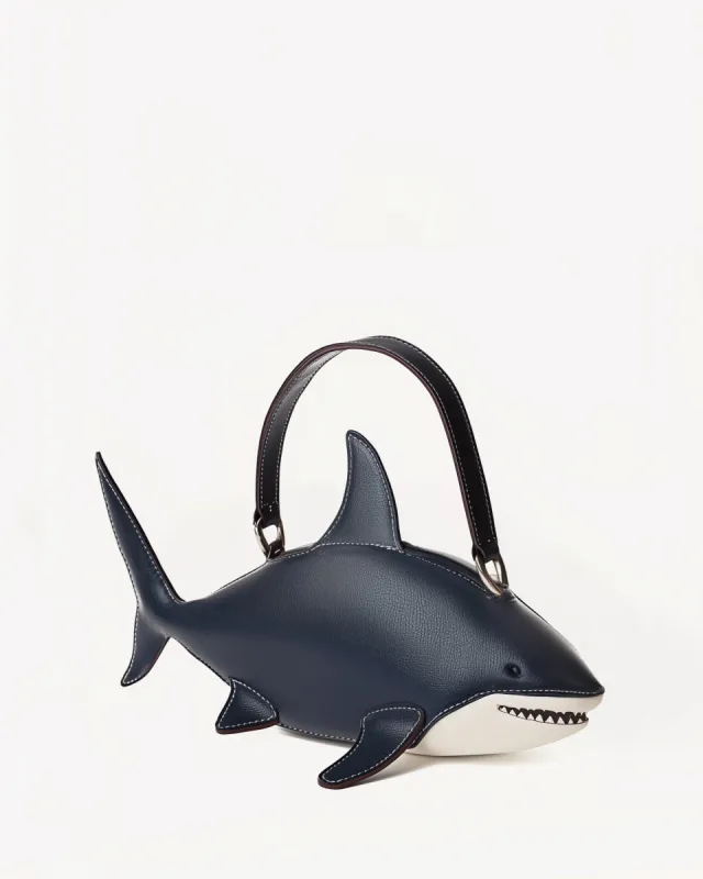 Ruby Shark-Shaped Tote Bag - Navy sold by JW PEI