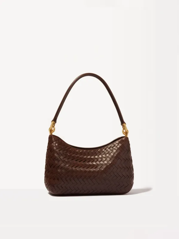 Seraphine Woven Leather Shoulder Bag - Brown sold by JW PEI