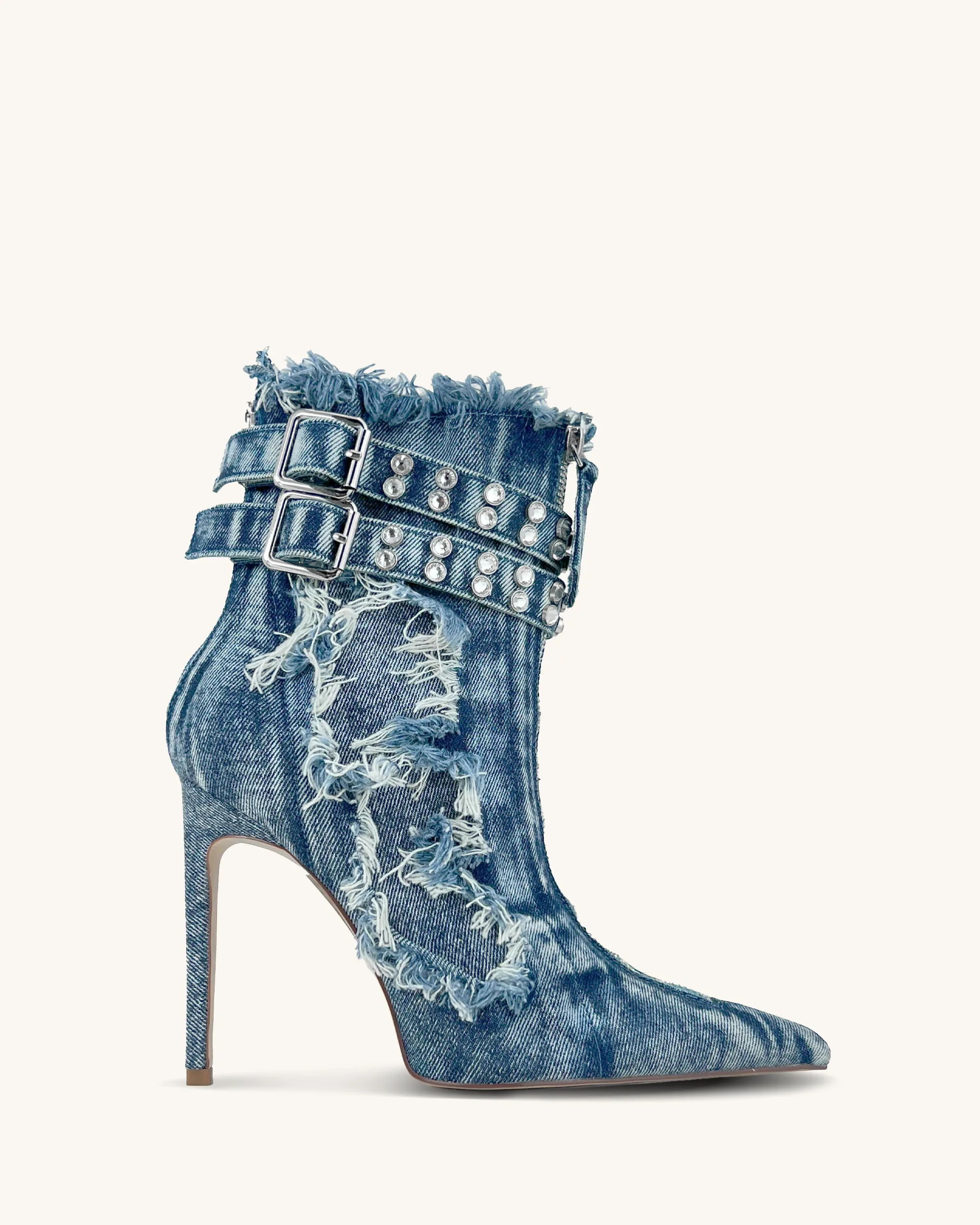 Melanie Denim Studded Ankle Boots - Blue sold by JW PEI product image thumbnail 3